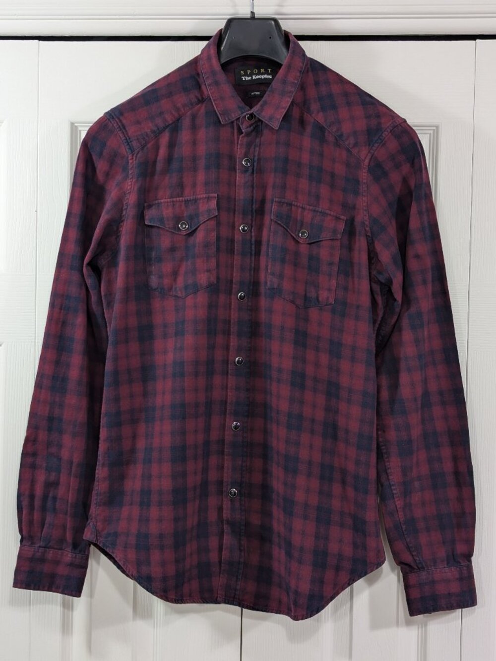 The Kooples Sport Men's Red Fitted Plaid Shirt